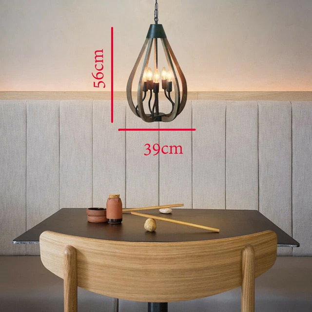 Rustic Pendant Lamp Chandelier Kitchen Island Lighting Retro Ceiling Light
