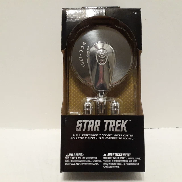 THINKGEEK STAR TREK Enterprise Pizza Cutter StainlessSteel New 19.54