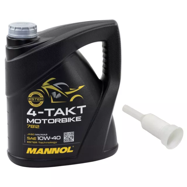 Motoröl Motorbike 4-Takt SAE 10W-40 MANNOL API SL 4 Liter mit Ausgießer