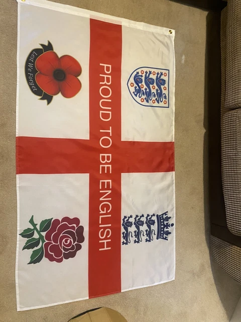 ENGLAND FLAG 5FT x 3ft St George Cross Flags English Football Rugby ...