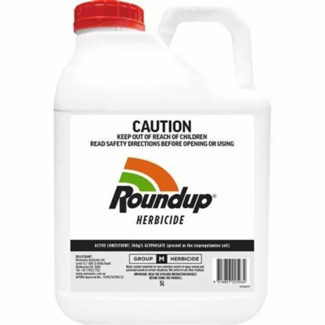 Roundup Genuine 5L Herbicide Liquid Concentrate Weedkiller Glyphosate