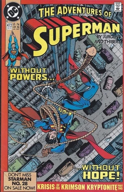 ADVENTURES OF SUPERMAN #472 F/VF, Direct DC Comics 1990 Stock Image