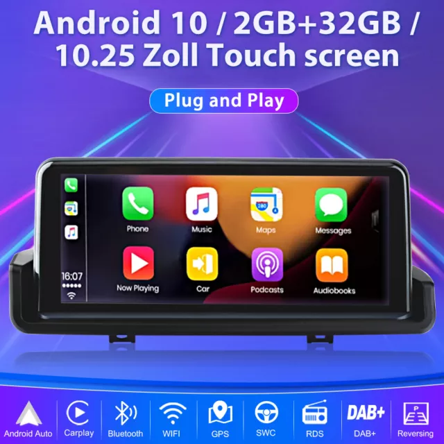 CarPlay Android10 Autoradio GPS Navi Per BMW E90 E91 E92 06-2010 WIFI DAB+ 2+32G 2