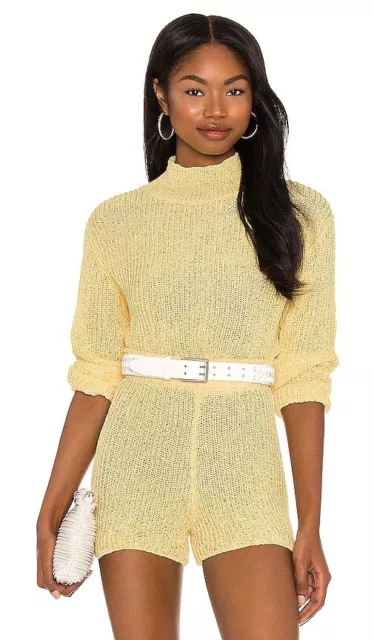 Lovers and Friends Cori Sweater Yellow Light Knit Revolve S NWT $98