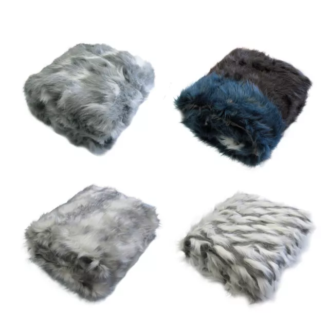 Assorted Luxury Animal Long Hair Faux Fur Throw Rug 127 x 152 cm