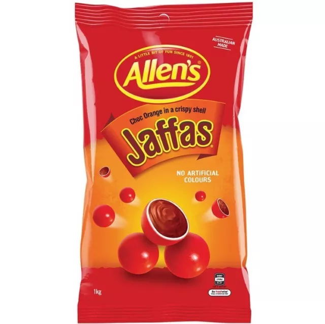 1kg ALLENS JAFFAS CHOC ORANGE BALLS CHOCOLATE RED BULK LOLLIES CANDY BUFFET