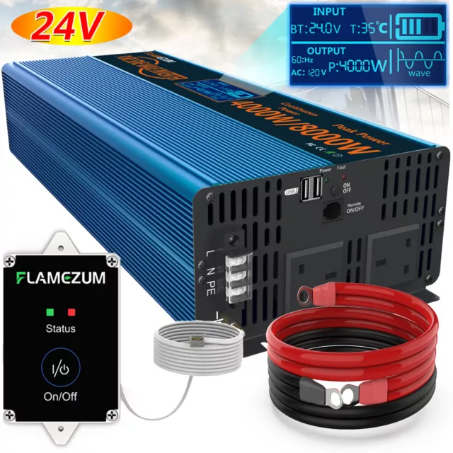 Power Inverter Pure Sine Wave DC 24V to AC 240V 4000W 8000W Truck Rv Converter