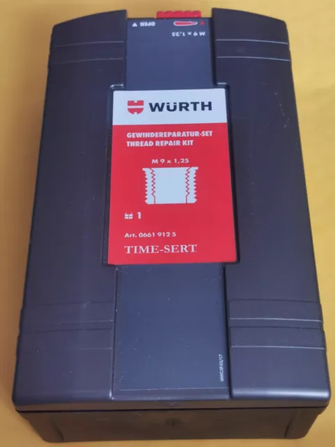 Wurth TIME SERT M9 x 1.25 Thread Repair Kit Tap Drill 14 Piece
