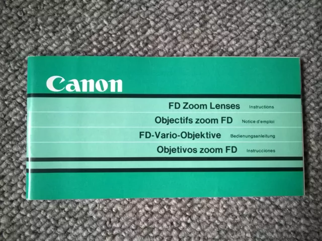 Canon FD-Vario-Objektive Bedienungsanleitung instruction manual Pub.C-II-096F