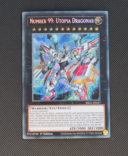 NUMBER 99: UTOPIA Dragonar | BROL-EN057 | Secret Rare | 1st Edition | YuGiOh  TCG 3.95 - PicClick UK