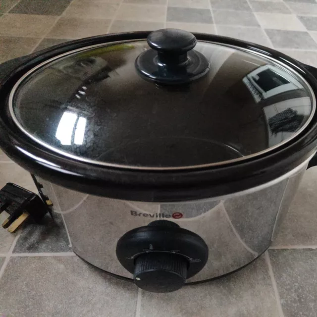 BREVILLE ITP136 SLOW Cooker 210W Stainless Steel Glass Lid Kitchen Appliance 20.00 PicClick UK
