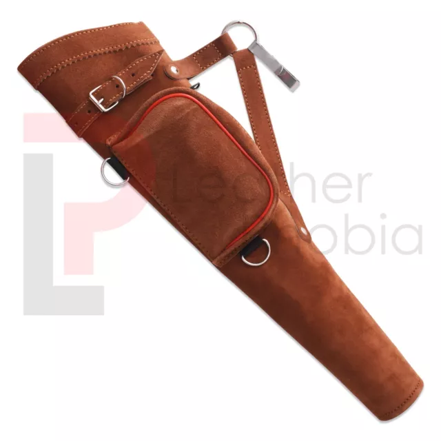Archery Handmade Arrow Quivers Brown Suede Leather Quiver for Hunting ,Sporting