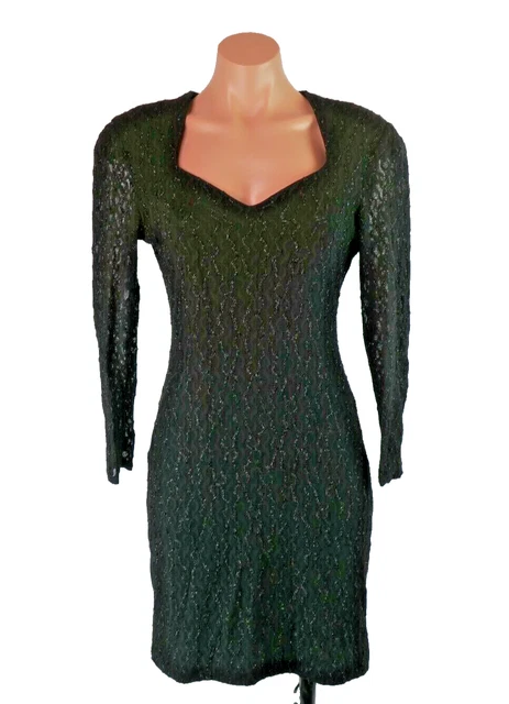green emerald velvet dress Green Vintage Niki Livas Satin Evening Gown Prom Dress UK Size 8  Scum  Vintage