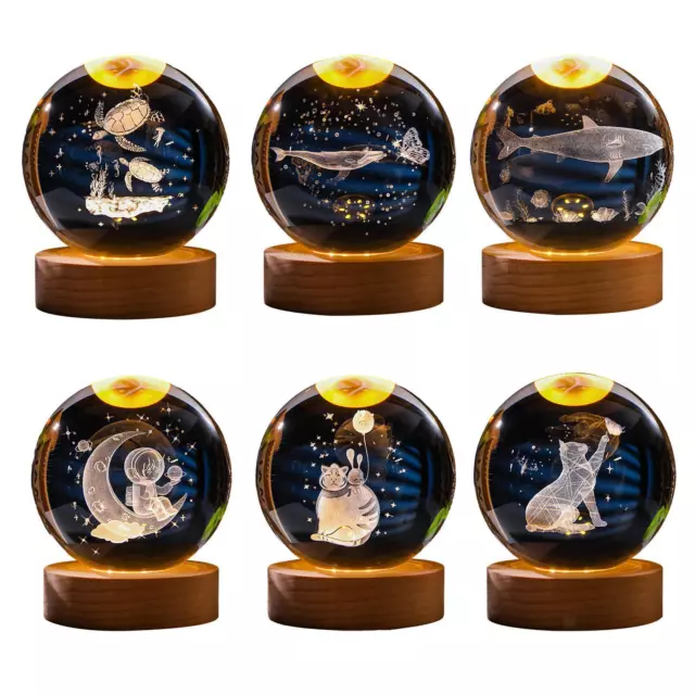 2.4 Inch 3D Artificial Crystal Ball Night Light with USB