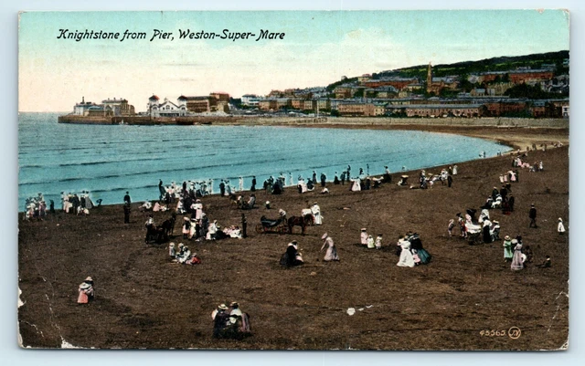 Postcard Weston-Super-Mare Knightstown From Pier - 1917