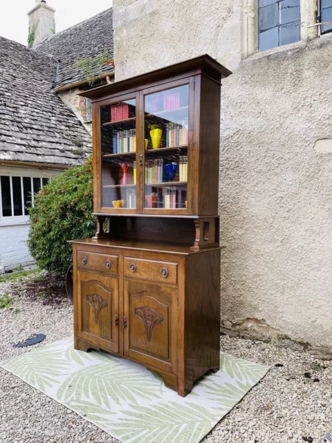 Edwardian Oak Display Cupboard - #8121