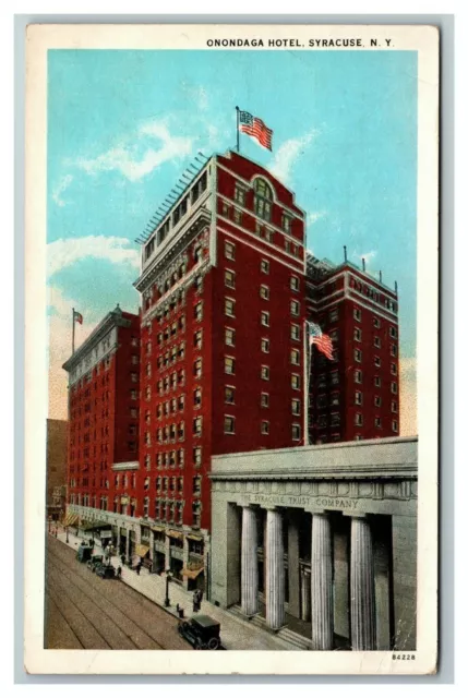 Onondaga Hotel, Syracuse Trust Co. Bank, Syracuse NY c1930 Vintage Postcard