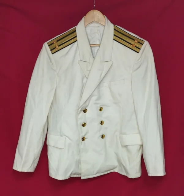 1972 Russian Soviet Navy Officer Summer Parade Uniform White Jacket USSR Sz 52 M