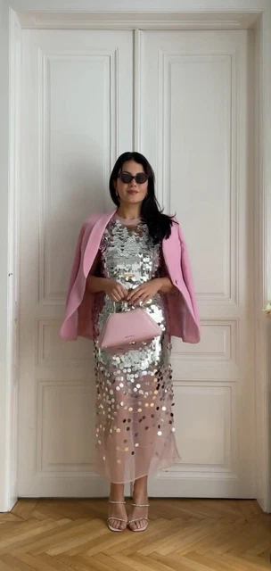 ZARA MIDI SEQUIN Disc Knit Light Pink Silver Dress Sleeveless Size SMALL BNWT 68.29 - PicClick UK ZARA MIDI SEQUIN Disc Knit Light Pink Silver Dress Sleeveless Size SMALL BNWT 68.29 - PicClick UK
