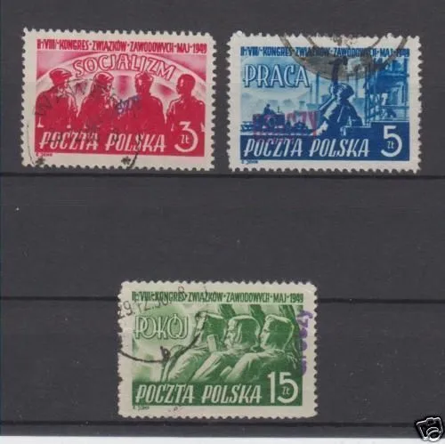 Poland 1950 Groszy Ovpt On Scott 451-453 Michel 630-32 Vfu