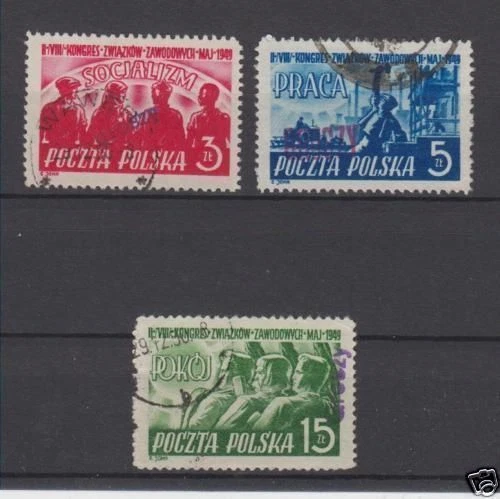 Poland 1950 Groszy Ovpt On Scott 451-453 Michel 630-32 Vfu