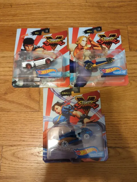 Hot Wheels Premium Capcom Street Fighter Lot- Lot Of 3 Ryu, Vega, Chun-Li New