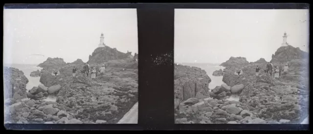 FRANCE Paysage rocheux c1930 Photo NEGATIVE Originale Plaque Stereo P74L18n1
