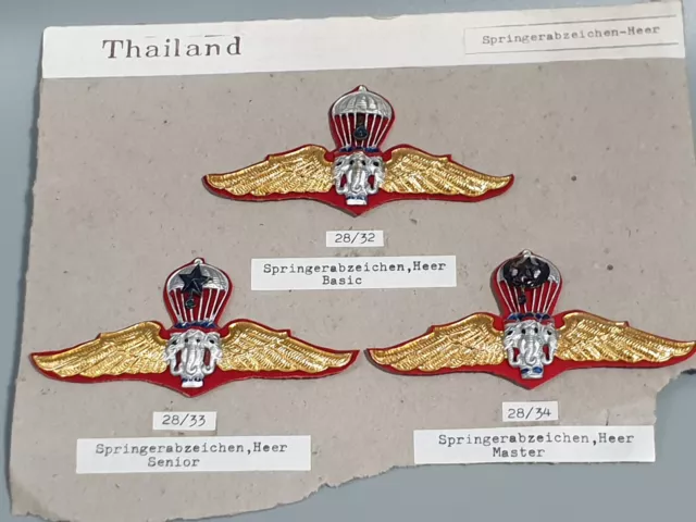 3 Thailand Springerabzeichen Heer Army Armee Basic Senior Master Fallschirmjäger