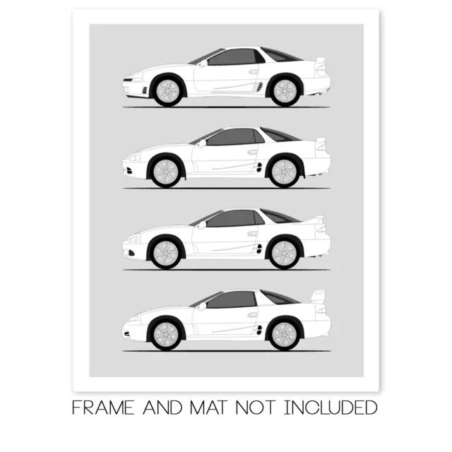 Mitsubishi 3000GT VR-4 Inspired Poster Print Generations History Evolution 2