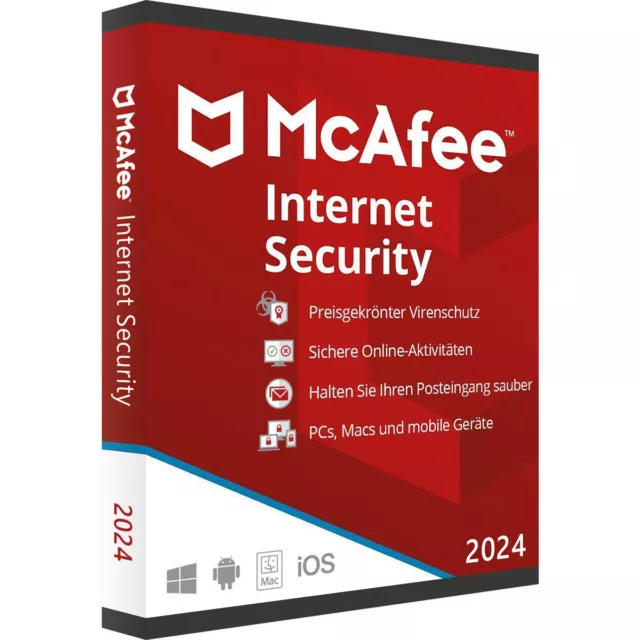 McAfee Internet Security 2024 | 1/ 3/ 5/ 10 Geräte 1-3 Jahre | Neu | Download