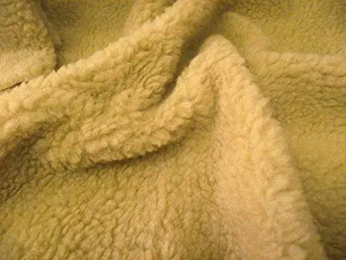 Faux Fur SHERPA FLEECE Sheepskin Fabric Material - OATMEAL