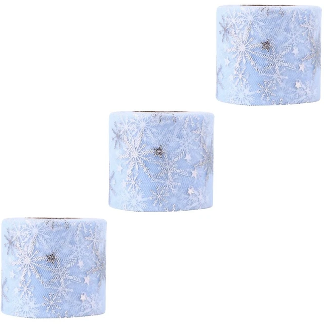 3 Sets Stuhl Schärpe Rollen Weihnachten Tüll Rolle Beflockung Tüll Rolle 2