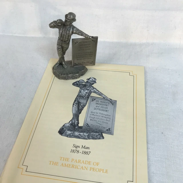 Saturday Evening Post Parade Of American People Pewter : "SIGN MAN" 1981 figure
