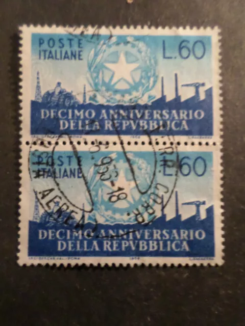 ITALIE ITALIA 1956, timbre 727, REPUBLIQUE, oblitéré, ITALY, VF used STAMP