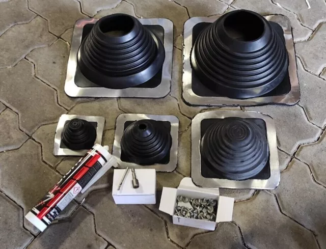 Cable EPDM conducto de techo para chapa trapezoidal manguito de tubo + juego de fijación II