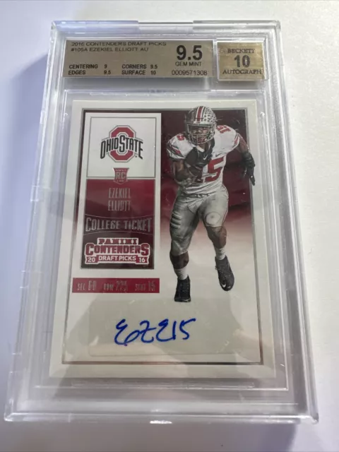 Ohio State EZEKIEL ELLIOT AUTO Contenders DP RC 2016 - BGS 9.5/10 Graded Cowboys