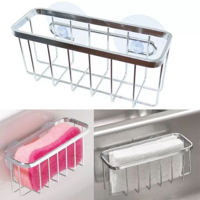 Kitchen Soap Rack Brush Stainless Steel Sink Caddy Sponge Holder Organizer