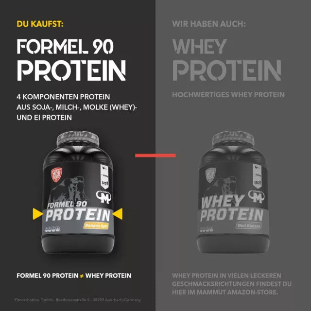 3kg / 3000g Protein Formel 90 von Mammut - 4K Eiweiß + Gratisartikel 2