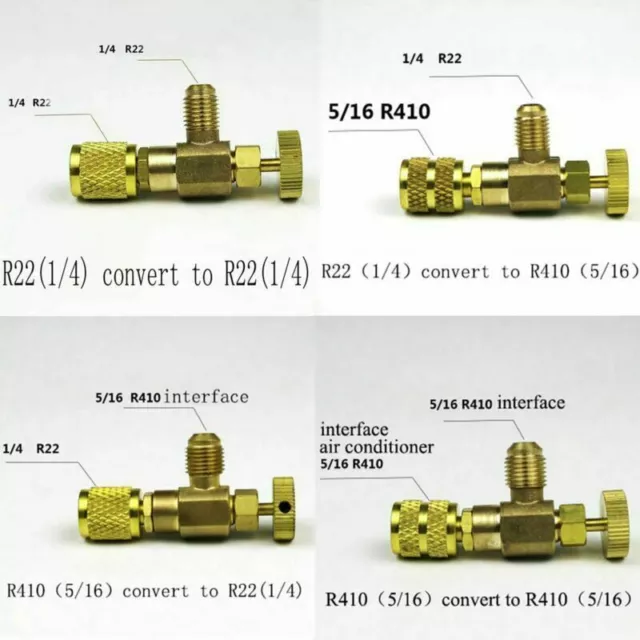 Refrigeration Charging Adapter R22 R410A for 1/4" 5/16"Safety Valve Service Tool