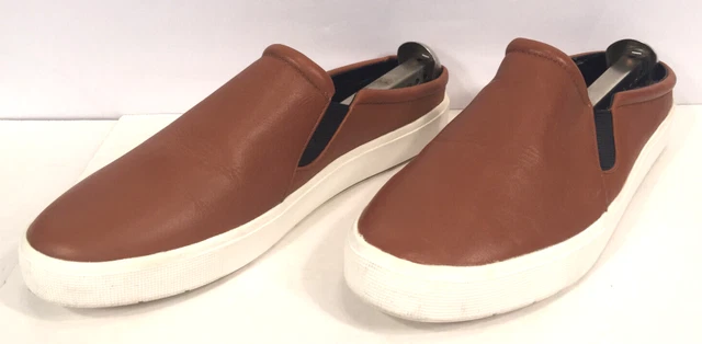 H by Halston Leather Slide-On Shoes - Ellie A273967 - Rust Brown - Size 8.5