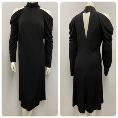 Vicky Tiel Cold Shoulder Dress Black NWT Very Flattering Size 1X