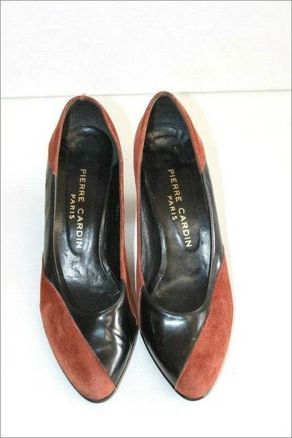 Escarpins Laura Clement Bicolores - Cuir & Daim Marron/Noir - Taille 41 - TBE