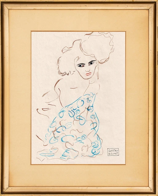 Gustav Klimt - Great Art !!! Old Watercolor !!!