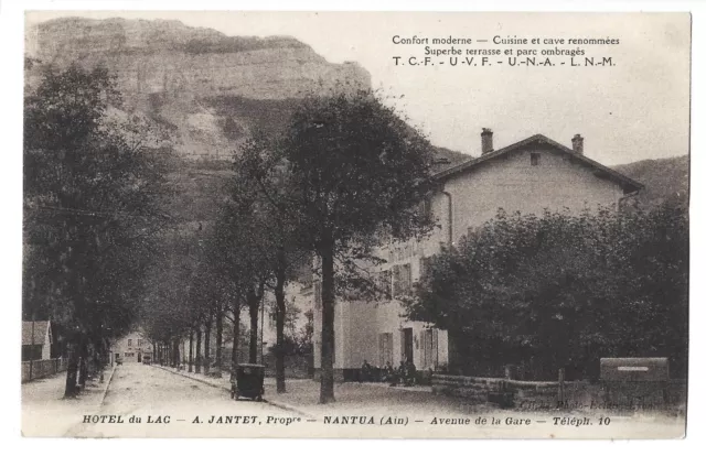 CPA 01 NANTUA Ain - RARE - HOTEL DU LAC A. JANTET, AVENUE DE LA GARE