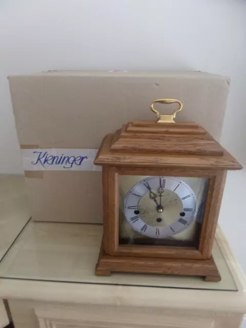 Boxed Stunning Kieninger Westminster Chimes Wind Up Mantle Clock