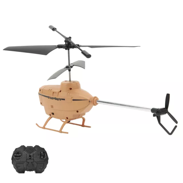 (Khaki)Airplane Toy Flexible Air Hover Pressure Resistance RC Helicopter With