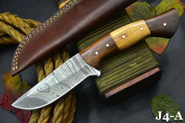 Custom 9.0"OAL Hand Forged Damascus Steel Hunting Knife Handmade (J4-A)