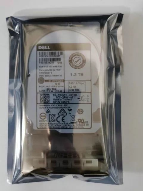 Dell 1.2TB HDD 10K SAS 12Gb/s 2.5" Hot Swap Server Hard Drive 09XNF6 9XNF6