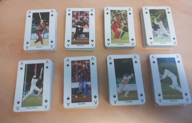 England 99 Cricket World Cup 8 FULL SETS of 52 Playing Cards (8 Teams).