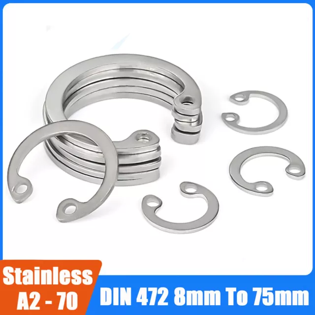 Internal Circlips Retaining Rings for Bores CirClip Sizes: 8mm - 75mm Stainless